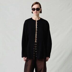 Chan Luu Pinch Waist Cardigan Black